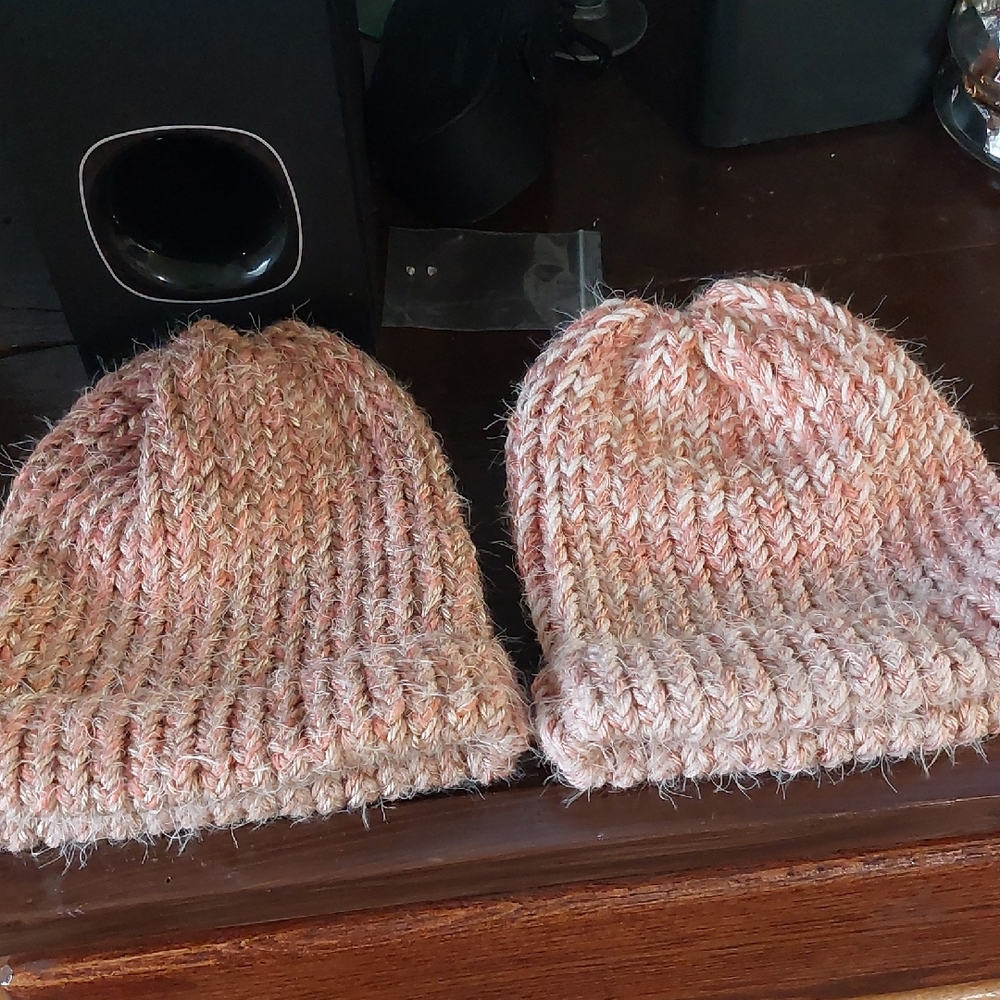 Cozy Pink Knit Beanies. NWOT HANDMADE